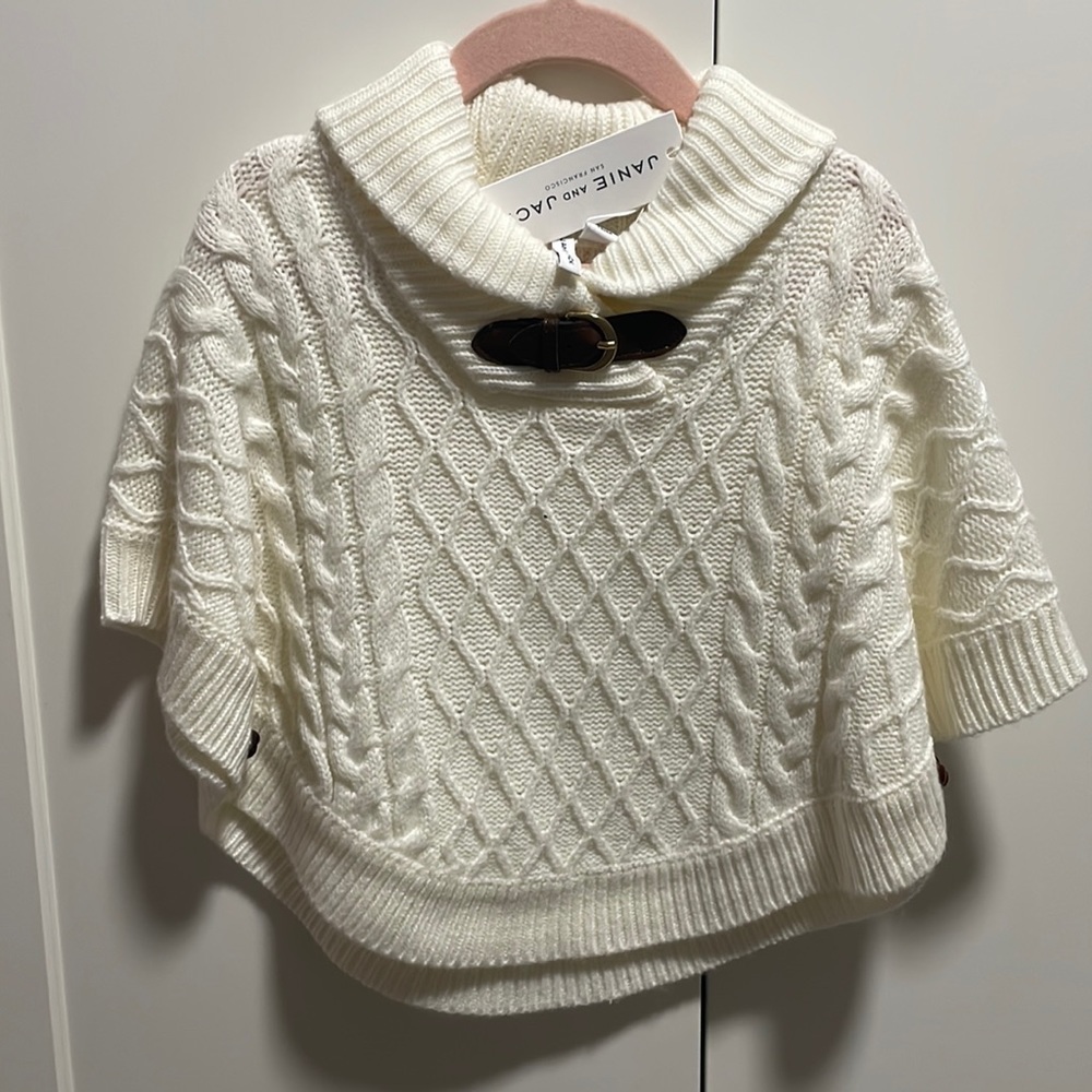 Janie and Jack white poncho size 18-24 months. New with tags